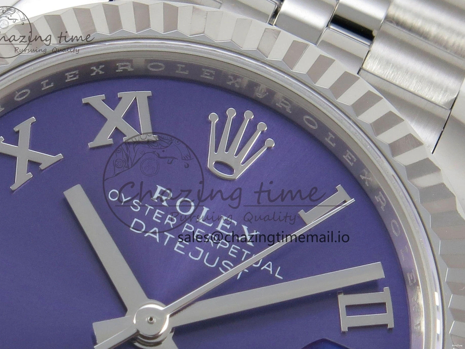 MiroTime 0114 DateJust 31 278274 THBF 1:1 Best Edition 904L Steel Purple Roman Dial on SS Jubilee Bracelet HZ Cal. Breathable 43